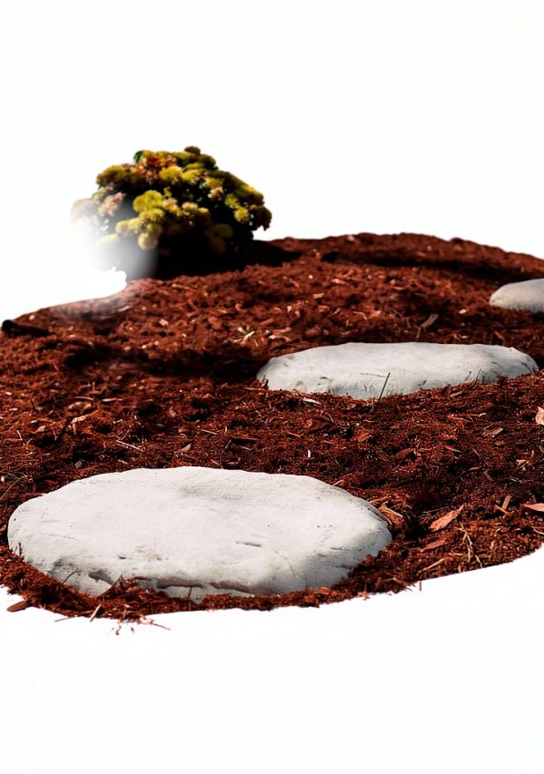 Ei Circular 15.5” Stepping Stones Grey Resin Set of 4 with Stakes-6