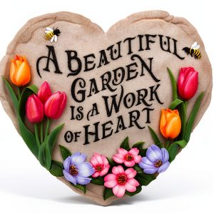 Garden Stepping Stone Spoontiques Resin Painted Round-0