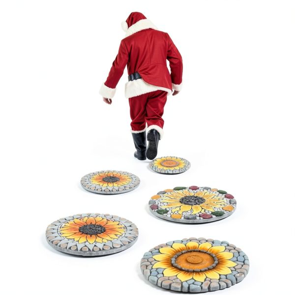 Sunflower Stepping Stone 3 Pack 10 Inch Garden Stone by PINPON-2