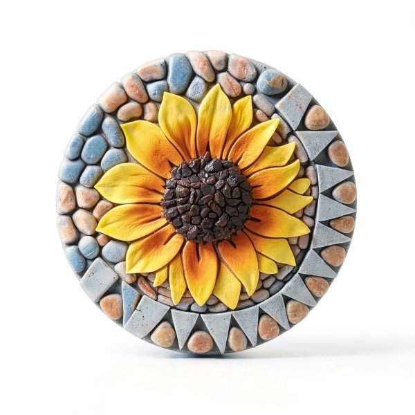 Sunflower Stepping Stone 3 Pack 10 Inch Garden Stone by PINPON-5