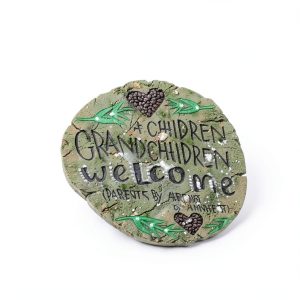 Carson Welcome Garden Stone Round 9.5" x 9.5" Grandchildren Design-0