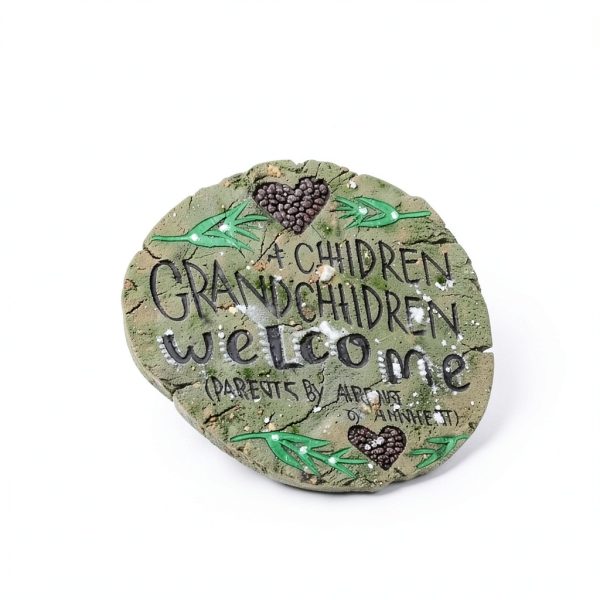 Carson Welcome Garden Stone Round 9.5" x 9.5" Grandchildren Design-0