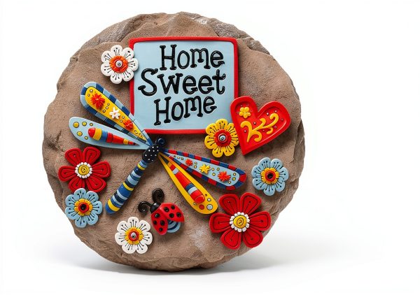 Stepping Stone Home Sweet Dragonfly by Spoontiques Resin Garden Décor-5