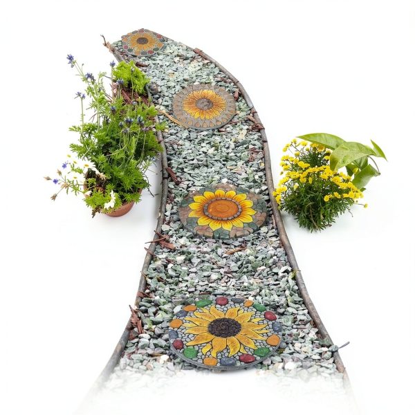Sunflower Stepping Stone 3 Pack 10 Inch Garden Stone by PINPON-6