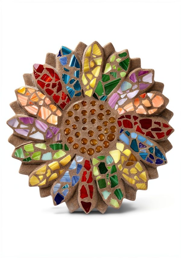 Midwest Products Daisy Stepping Stone Kit Multicolor Mosaic Glass 12in-0