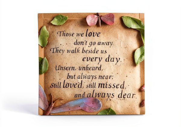 Evergreen Those We Love Don't Go Away Garden Memorial Stone | Outdoor Safe | 10-Inch | Remembrance Gift | Décor for Homes, Lawn and Garden-2