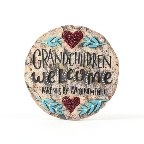 Garden Stepping Stone Auhafaly Hand‑Painted Resin Multicolored 9.5"-5