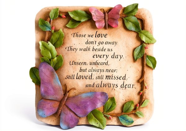 Evergreen Those We Love Don't Go Away Garden Memorial Stone | Outdoor Safe | 10-Inch | Remembrance Gift | Décor for Homes, Lawn and Garden-0