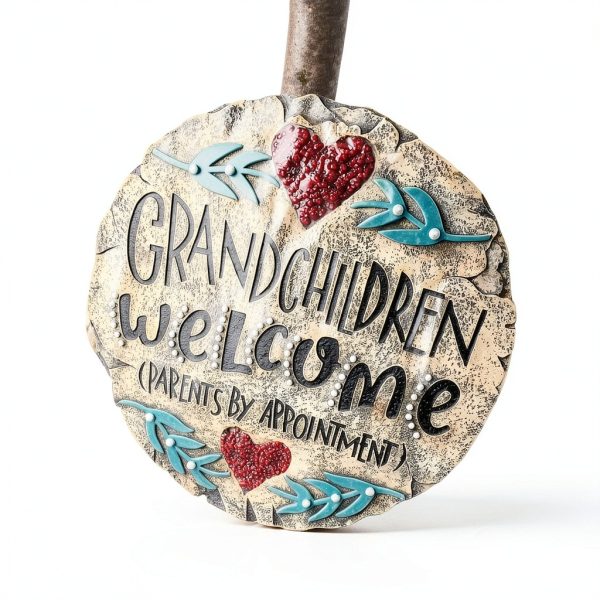 Garden Stepping Stone Auhafaly Hand‑Painted Resin Multicolored 9.5"-3