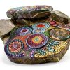 6 Pcs Round Stepping Stone Molds, 3 Size Reusable Cement Molds for Concrete, 8''/9.4''/ 10.8'' Plastic Concrete Mold for Casting Garden and Walkway-6