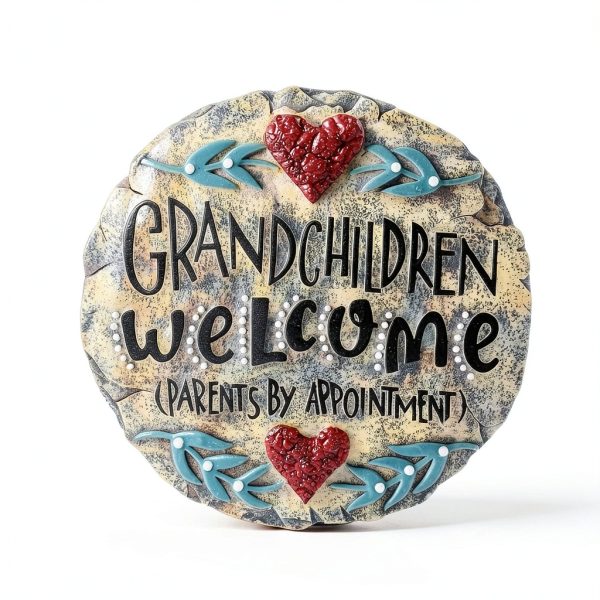Garden Stepping Stone Auhafaly Hand‑Painted Resin Multicolored 9.5"-4