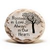 Top Brass Garden Memorial Stepping Stone - Rooted in Love, Always in Our Hearts - Tree of Life-2