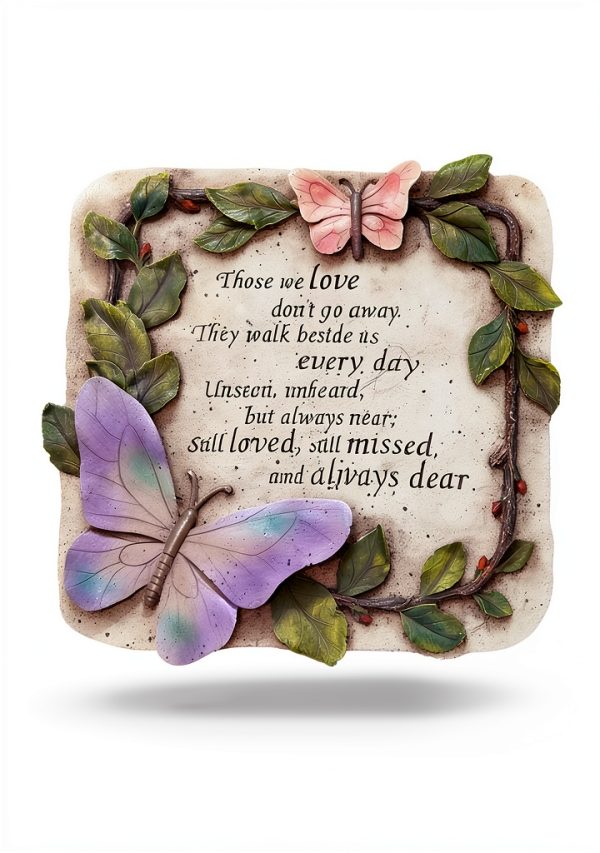 Evergreen Those We Love Don't Go Away Garden Memorial Stone | Outdoor Safe | 10-Inch | Remembrance Gift | Décor for Homes, Lawn and Garden-1