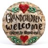 Garden Stepping Stone Auhafaly Hand‑Painted Resin Multicolored 9.5"-0