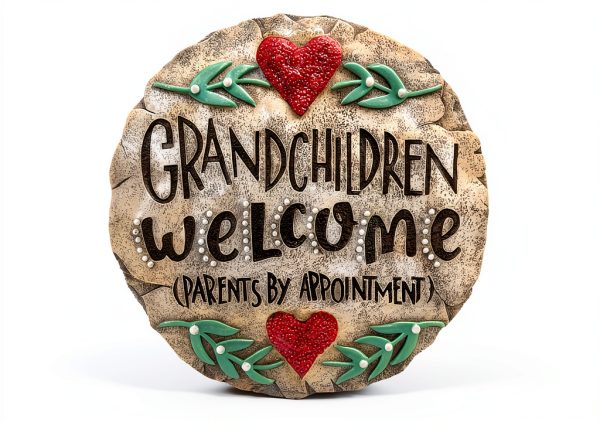 Garden Stepping Stone Auhafaly Hand‑Painted Resin Multicolored 9.5"-0